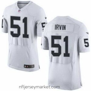 Luxurious Nike Raiders #51 Bruce Irvin White Mens Stitched NFL New Elite Jersey