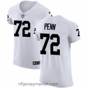 Top notch Nike Raiders #72 Donald Penn White Mens Stitched NFL Vapor Untouchable Elite Jersey 0