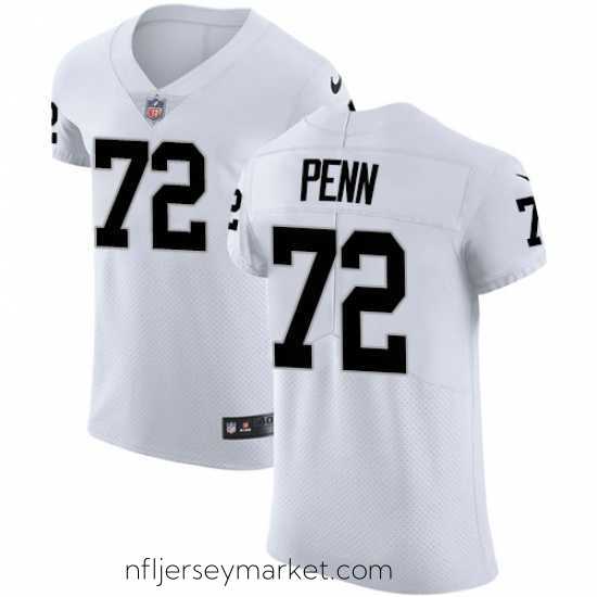 Top notch Nike Raiders #72 Donald Penn White Mens Stitched NFL Vapor Untouchable Elite Jersey 0
