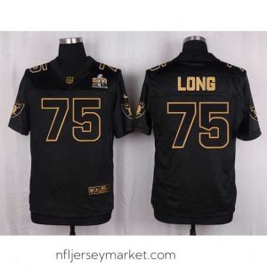 Superb Nike Raiders #75 Howie Long Black Mens Stitched NFL Elite Pro Line Gold Collection Jersey