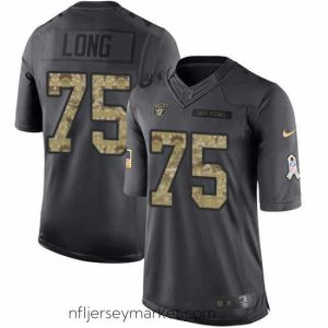 Premium Nike Raiders #75 Howie Long Black Mens Stitched NFL Limited 2016 Salute To Service Jersey