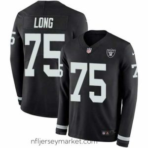 Exquisite Nike Raiders #75 Howie Long Black Team Color Stitched NFL Limited Therma Long Sleeve Jersey