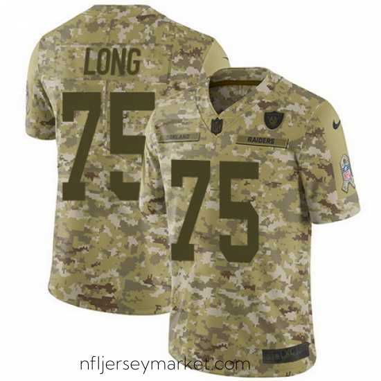 Stunning Nike Raiders #75 Howie Long Camo Mens Stitched NFL Limited 2018 Salute To Service Jersey
