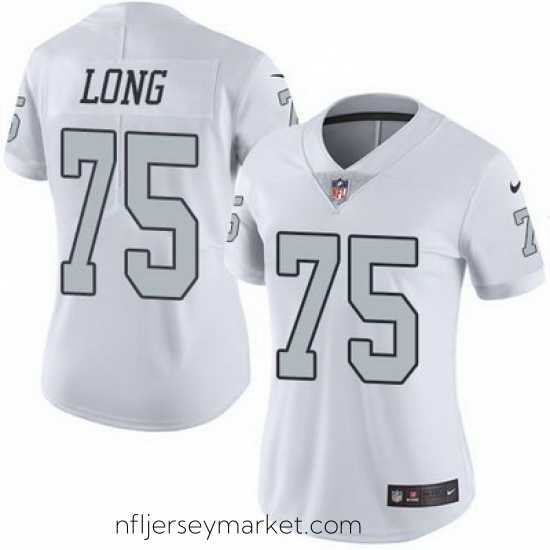 Alluring Nike Raiders #75 Howie Long White Womens Stitched NFL Limited Rush Jersey