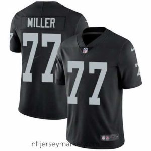 Premium Nike Raiders #77 Kolton Miller Black Team Color Mens Stitched NFL Vapor Untouchable Limited Jersey