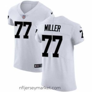 Magnificent Nike Raiders #77 Kolton Miller White Mens Stitched NFL Vapor Untouchable Elite Jersey