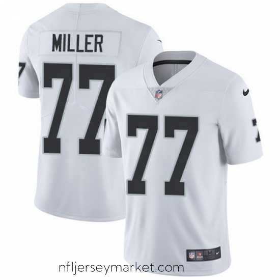 Stunning Nike Raiders #77 Kolton Miller White Mens Stitched NFL Vapor Untouchable Limited Jersey