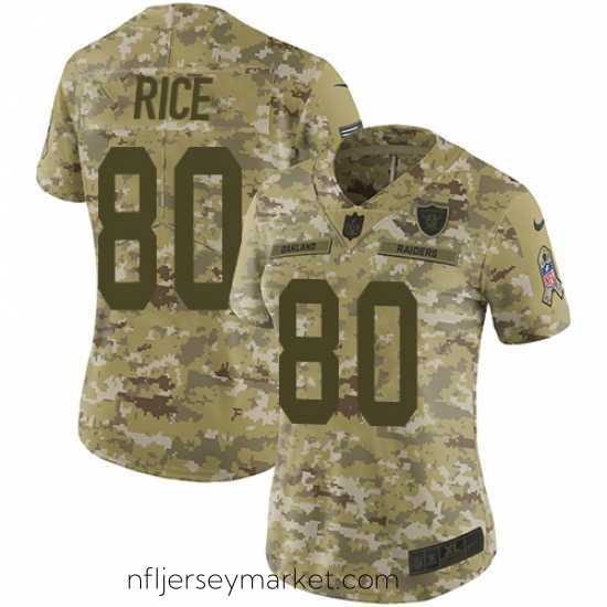 Superb Nike Raiders #80 Jerry Rice Camo Stitched NFL Limited 2018 Salute to Service Jersey