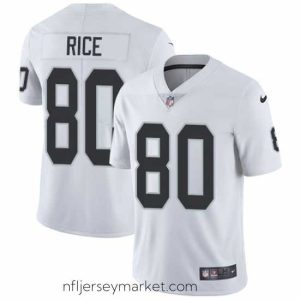 Stunning Nike Raiders #80 Jerry Rice White Mens Stitched NFL Vapor Untouchable Limited Jersey