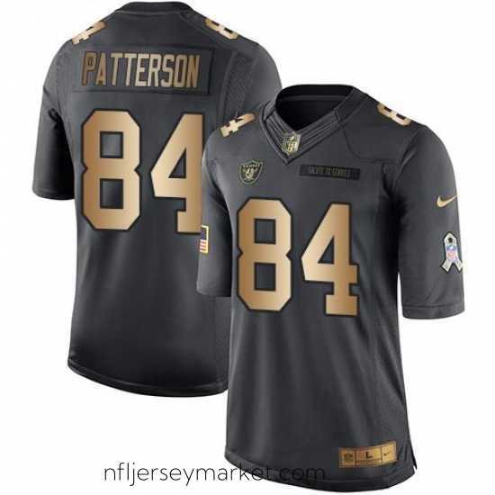 Irresistible Nike Raiders #84 Cordarrelle Patterson Black Mens Stitched NFL Limited Gold Salute To Service Jersey