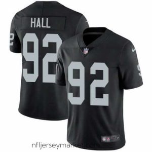 Magnificent Nike Raiders #92 P J Hall Black Team Color Stitched NFL Vapor Untouchable Limited Jersey