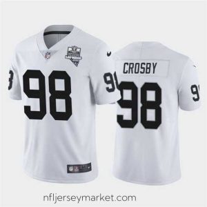 Premium Nike Raiders 98 Maxx Crosby White 2020 Inaugural Season Vapor Untouchable Limited Jersey