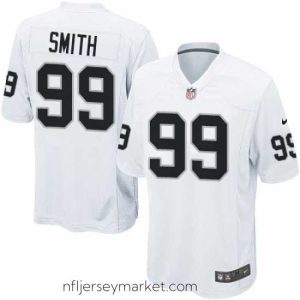 Exquisite Nike Raiders #99 Aldon Smith White Stitched NFL Elite Jersey