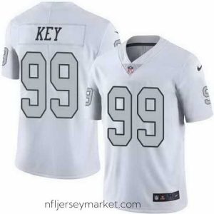 Premium Nike Raiders 99 Arden Key White Color Rush Limited Jersey