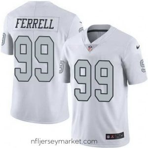 Luxurious Nike Raiders 99 Clelin Ferrell White Stitched NFL Limited Rush Jersey