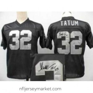Alluring Oakland Raiders 32 Jack Tatum Black Throwback M&N Signed NFL Jerseys