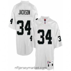 Irresistible Oakland Raiders 34 B.Jackson throwback white Jersey