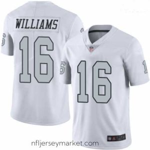 Luxurious Raiders 16 Tyrell Williams White Stitched Football Limited Rush Jersey