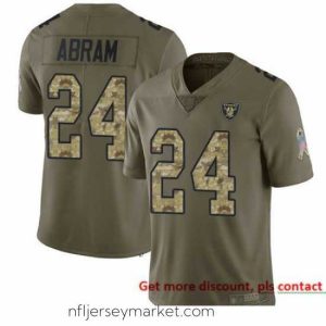 Irresistible Raiders 24 Johnathan Abram Olive Camo Stitched Football Limited 2017 Salute To Service Jersey