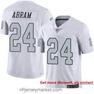 Irresistible Raiders 24 Johnathan Abram White Stitched Football Limited Rush Jersey