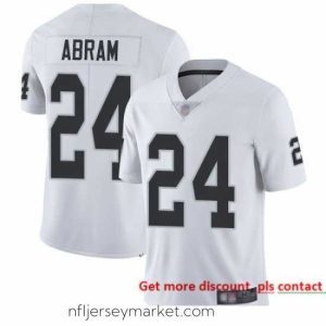 Luxurious Raiders 24 Johnathan Abram White Stitched Football Vapor Untouchable Limited Jersey