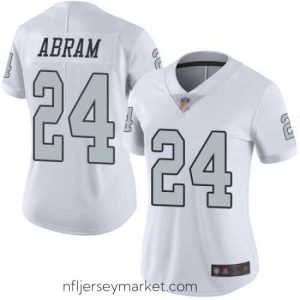Superb Raiders 24 Johnathan Abram White Stitched Football Limited Rush Jersey