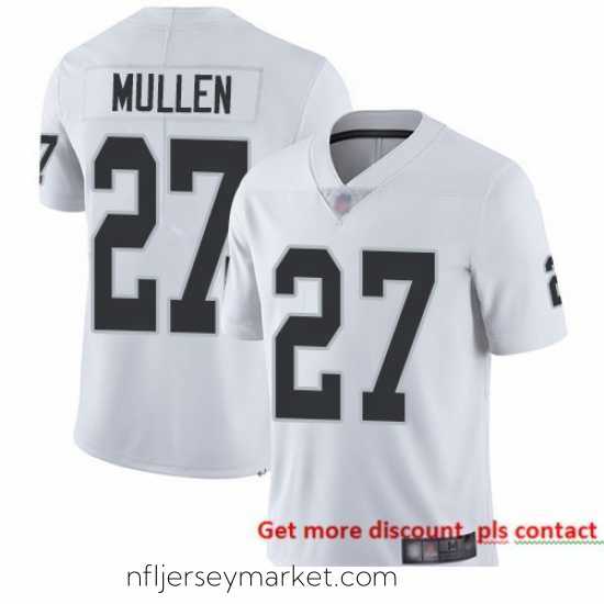 Exquisite Raiders 27 Trayvon Mullen White Stitched Football Vapor Untouchable Limited Jersey