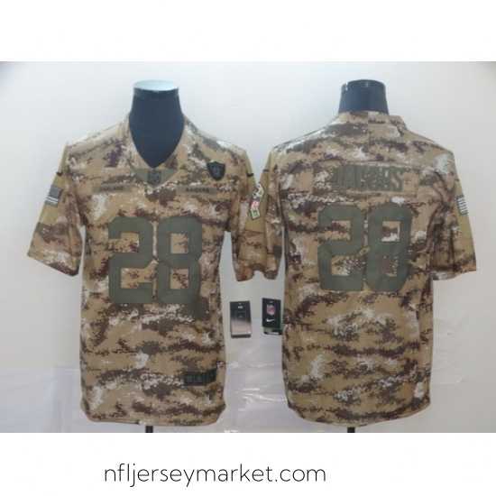Stunning Raiders 28 Josh Jacobs 2018 Camo Salute To Service Limited Jersey