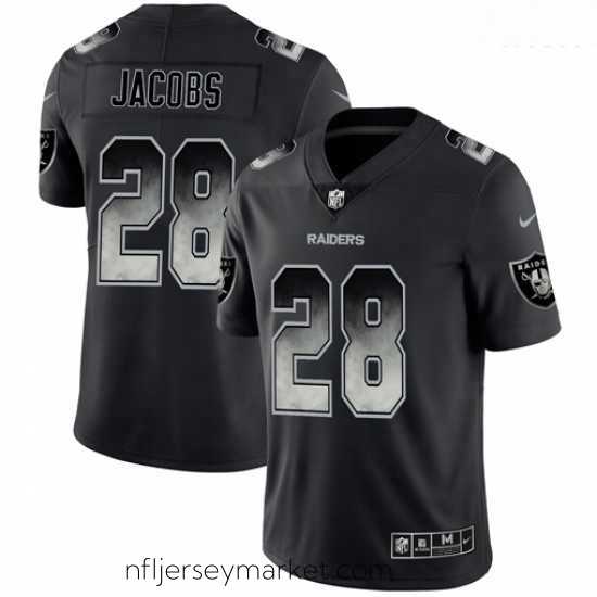 Irresistible Raiders 28 Josh Jacobs Black Arch Smoke Vapor Untouchable Limited Jersey