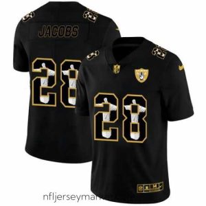 Top notch Raiders 28 Josh Jacobs Black Jesus Faith Edition Limited Jersey