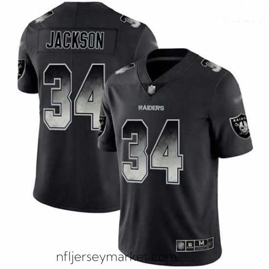 Magnificent Raiders 34 Bo Jackson Black Stitched Football Vapor Untouchable Limited Smoke Fashion Jersey