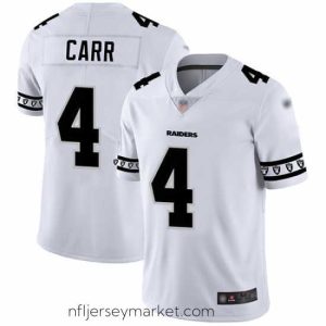Luxurious Raiders 4 Derek Carr White Mens Stitched Football Limited Team Logo Fashion Jersey
