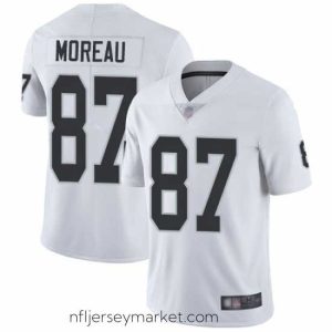 Magnificent Raiders 87 Foster Moreau White Stitched Football Vapor Untouchable Limited Jersey