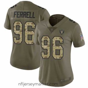 Irresistible Raiders 96 Clelin Ferrell Olive Camo Stitched Football Limited 2017 Salute to Service Jersey