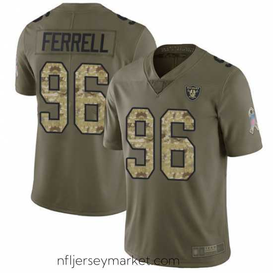 Alluring Raiders 96 Clelin Ferrell Olive Camo Stitched Football Limited 2017 Salute to Service Jersey