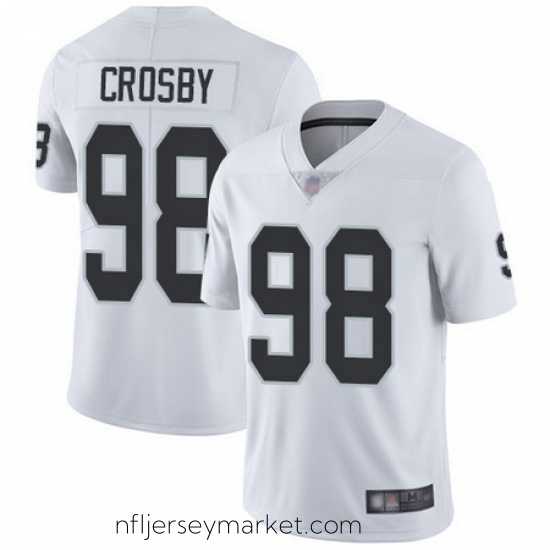 Top notch Raiders 98 Maxx Crosby White Stitched Football Vapor Untouchable Limited Jersey