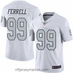 Magnificent Raiders 99 Clelin Ferrell White Stitched Football Limited Rush Jersey