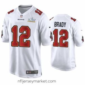 Premium Tom Brady Buccaneers White Super Bowl Lv Game Fashion Jersey