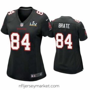 Stunning Cameron Brate Buccaneers Black Super Bowl Lv Game Fashion Jersey