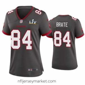 Top notch Cameron Brate Buccaneers Pewter Super Bowl Lv Game Jersey