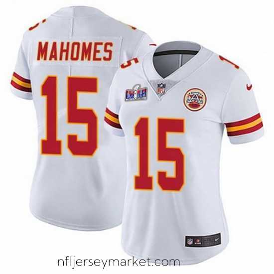 Superb Kansas City Chiefs 15 Patrick Mahomes White Vapor Untouchable Limited Stitched Football 2024 Super Bowl LVIII Jersey