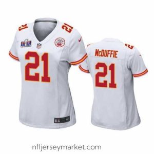 Exquisite Kansas City Chiefs 21 Trent McDuffie White Vapor Untouchable Limited Stitched Football 2024 Super Bowl LVIII Jersey