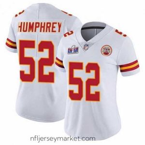 Stunning Kansas City Chiefs 52 Creed Humphrey White Vapor Untouchable Limited Stitched Football 2024 Super Bowl LVIII Jersey