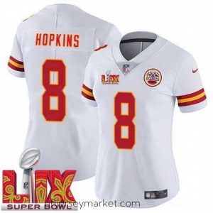 Luxurious Kansas City Chiefs DeAndre Hopkins #8 White 2024 2025 Super Bowl LIX F.U.S.E Stitched Jersey