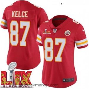 Luxurious Kansas City Chiefs Travis Kelce #87 Red 2024 2025 Super Bowl LIX F.U.S.E Stitched Jersey