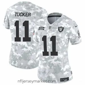 Exquisite Las Vegas Raiders 11 Tre Tucker 2024 F.U.S.E Arctic Camo Salute To Service Limited Stitched Jersey