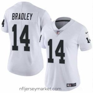 Alluring Las Vegas Raiders 14 Carter Bradley White Vapor Stitched Jersey