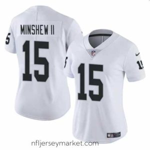 Irresistible Las Vegas Raiders 15 Gardner Minshew II White Vapor Stitched Jersey
