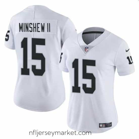 Irresistible Las Vegas Raiders 15 Gardner Minshew II White Vapor Stitched Jersey