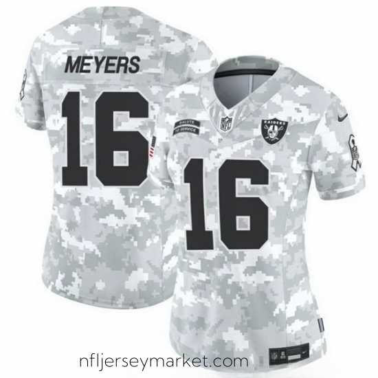 Irresistible Las Vegas Raiders 16 Jakobi Meyers 2024 F.U.S.E Arctic Camo Salute To Service Limited Stitched Jersey